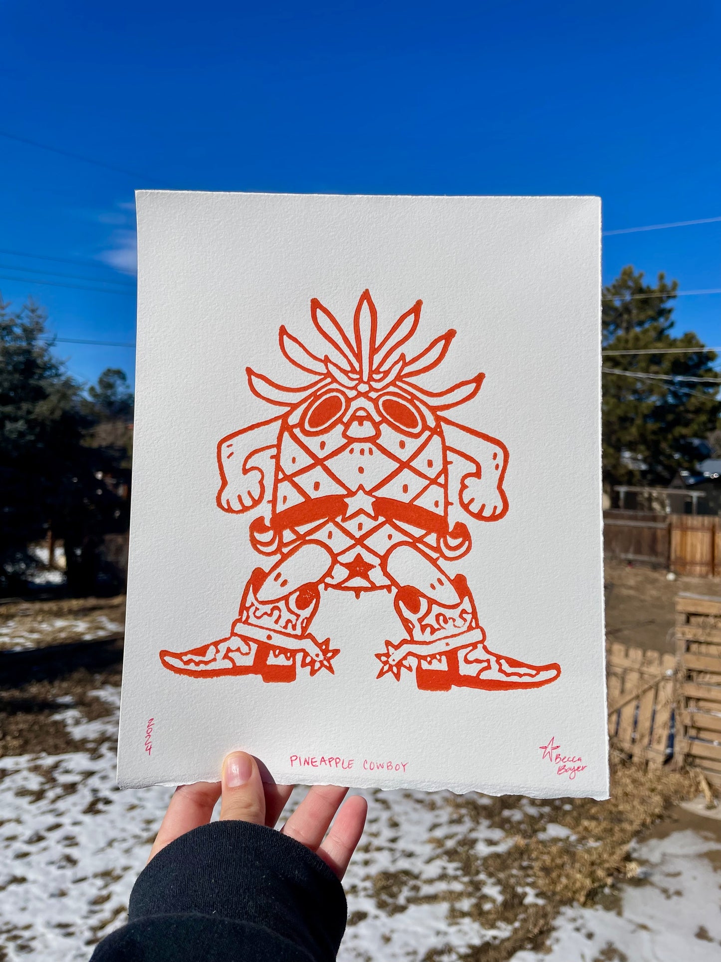 Pineapple Cowboy Print
