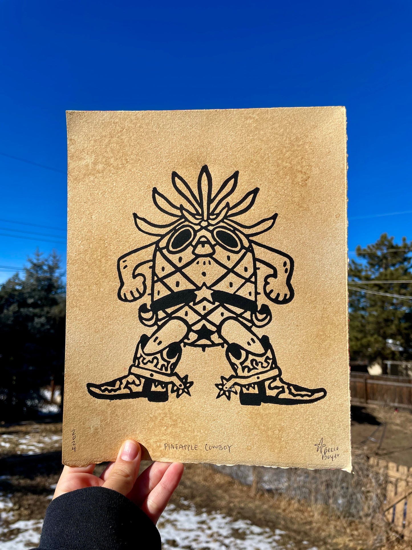 Pineapple Cowboy Print