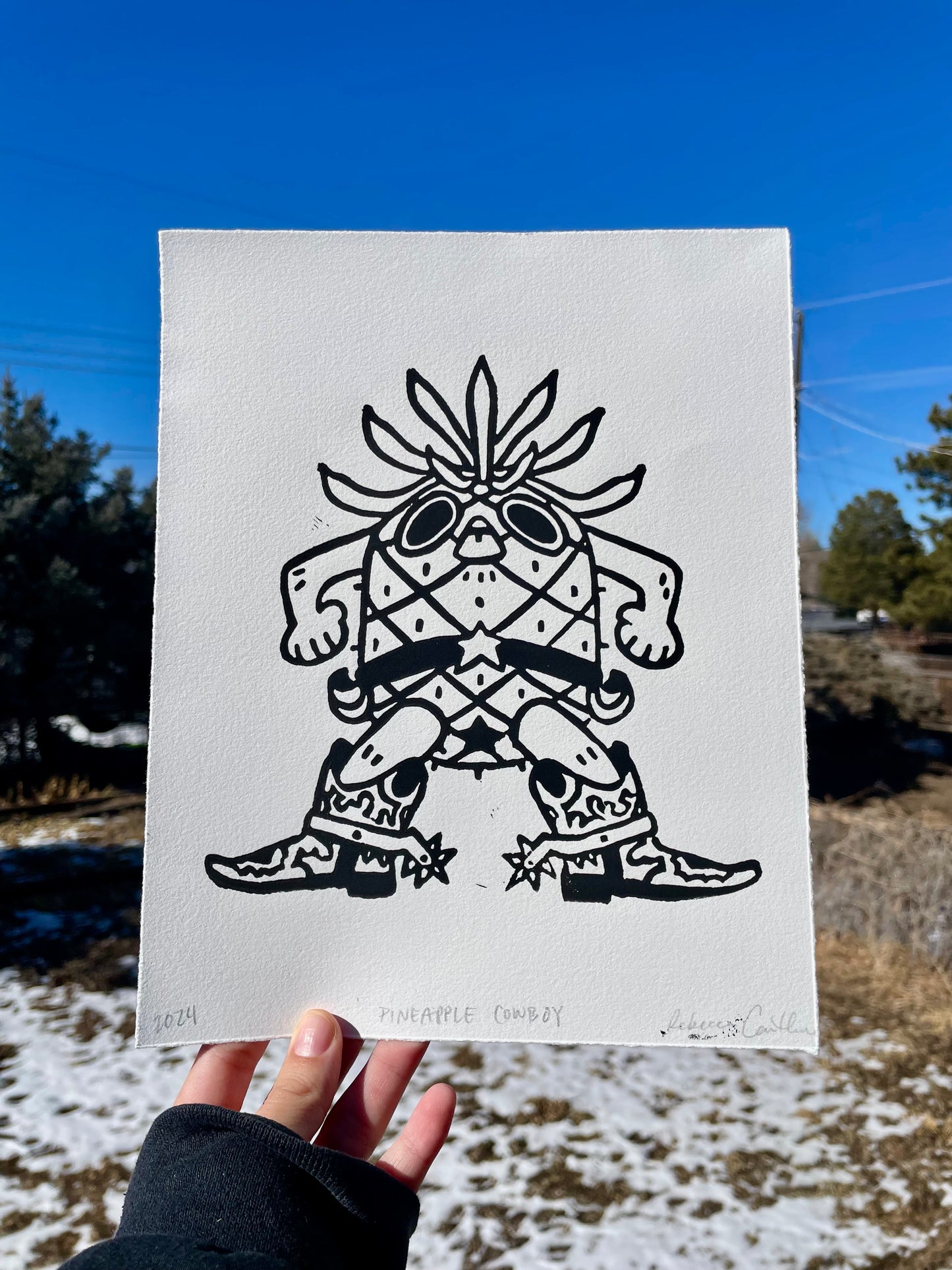 Pineapple Cowboy Print